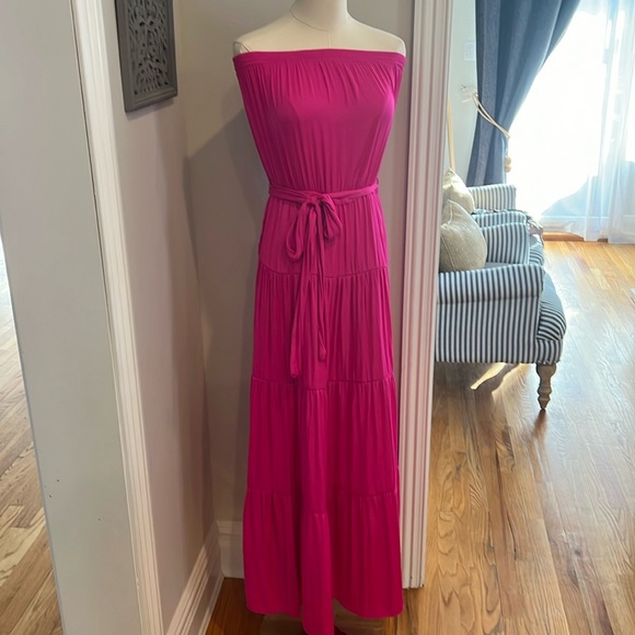 VICI Free Falling strapless Tiered Maxi Dress - Picture 3 of 4